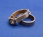 Vintage Sterling Silver Wedding Band Engagement Ring Set  