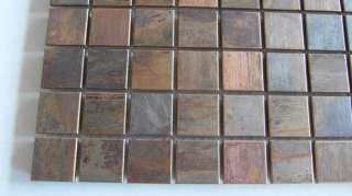Copper Mosaic Tile on Mesh with antique bronze finish  