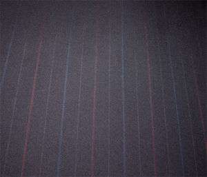 New Navy Blue Multi Pinstripe Poly Wool Suiting Fabric  