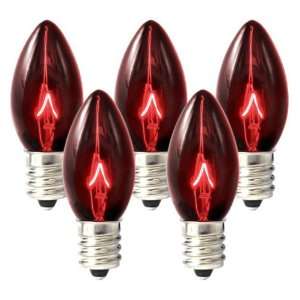  C7 Christmas Lights   Transparent Red   Double Dipped   5 