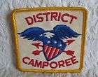 Vtg BSA Boy Scout DISTRICT CAMPOREE Patch Sash Uniform