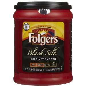 Folgers Black Silk, Caffeinated, Can: Grocery & Gourmet Food