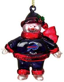 Buffalo Bills Crystal Snowman Christmas Ornament  