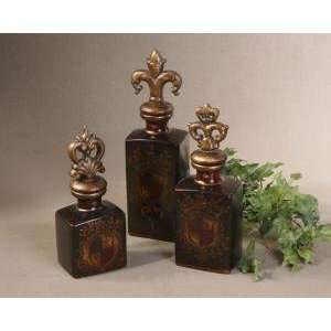  Uttermost Crest Decorative Bottles (Set of 3): Kitchen 