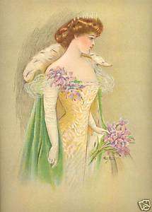 1909 Victorian Vintage Maud Stumm Print #25 Flowers  