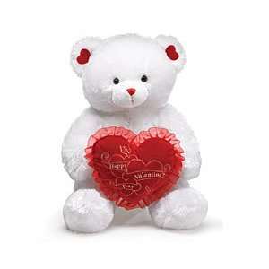  29 White Valentine Teddy Bear with Red Happy Valentines 