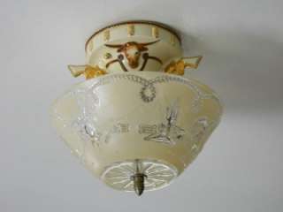 30s Art Deco Porcelain Porcelier Western Ceiling light fixture 