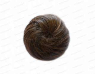 Straight Bun Hairpiece Extension Hair piece Chignon   Brown Mix  