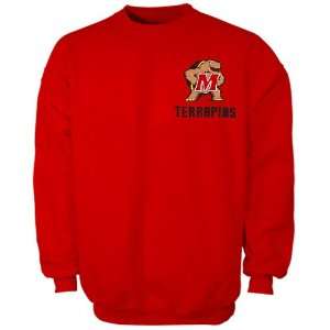 Maryland Terrapins Red Keen Fleece Crew Sweatshirt (Small):  