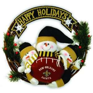  New Orleans Saints Styro Snowman Wreath