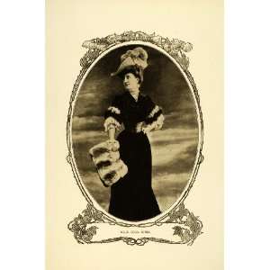  1905 Print French Actress Cecil Sorel Edwardian Fashion 