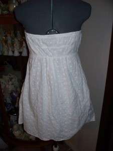 RUE 21 STRAPLESS WHITE EYELET SUNDRESS SZ MD  