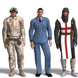  Three Different Outfits: Soldier, Raf, Knight   Peel and 