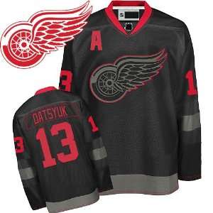  Detroit Red Wings Black Ice Jersey Pavel Datsyuk Hockey 