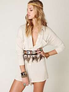 New Free People Romper Stomper Jumpsuit in Ivory Size Large  