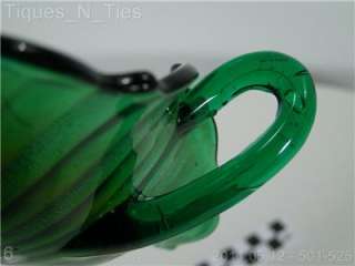 Vintage Fenton Green Carnival Glass Stippled Rays Bowl  
