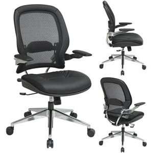   Back Managers Chair with Leather Seat, Cantilever Arms, Lumbar Support