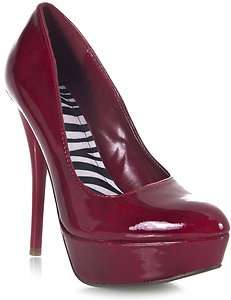   ! Delicious Platform Stiletto Heel Dress Pumps Burgundy Red Patent