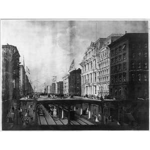  Proposed arcade railway,Wall Street,New York City,1869,NYC 