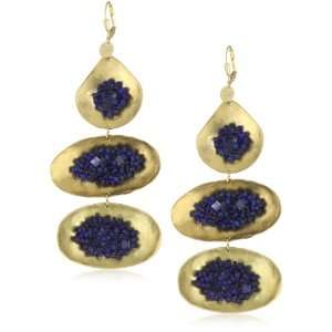 Double Happiness Jewelry Stoney Scoop Lapis Gold Tone Triple Scoop 