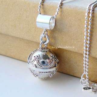 Harmony Ball 925 Sterling Silver Chime Pendant Necklace w/ 16 Chain 