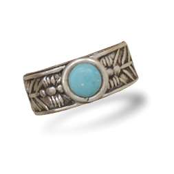 NEW Sterling Silver Oxidized Design Turquoise Toe Ring  