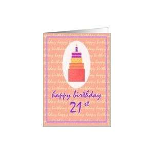  21 Years Old Happy Birthday Stacked Cake Soft Touch 