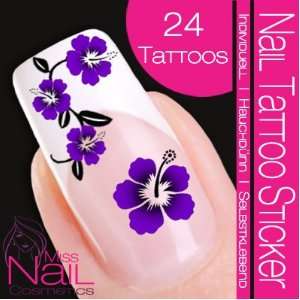  Nail Art Tattoo Sticker Hibiscus / Flower / Blossom 