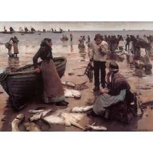 Oil painting reproduction size 24x36 Inch, painting name: A Fish Sale 