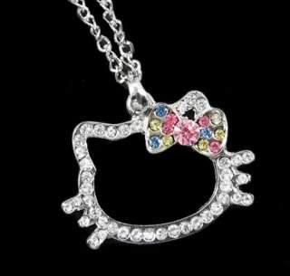 hello kitty Pink Playing Tennis Racket Ball necklace  