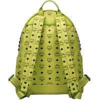 MCM STARK VISETOS Leather Backpack Lime NWT Medium Authentic 12 S/S 