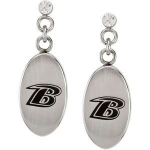  Stainless Steel Baltimore Ravens Logo Dangle earrings 