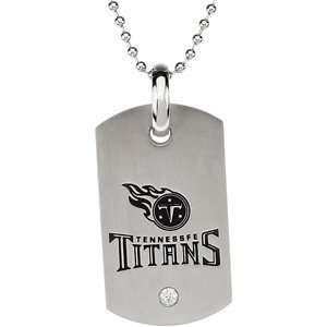 Stainless Steel Tennessee Titans Logo Dog Tag W/Chain 
