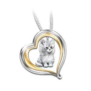 Purr fect Companion Heart Shaped Keepsake Cat Pendant Necklace by The 