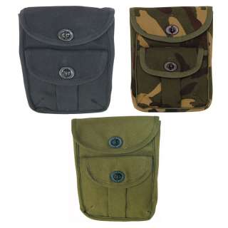 8x6.5x2 Cotton Canvas 2 Pocket Waist Pouch Military Ammo Bag w/Belt 