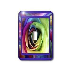 Susan Brown Designs Flower Themes   Rainbow Rose   Light Switch Covers 
