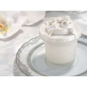   Keepsake: Glass Candle w Gift Box Top Pearl White (Set of 6): Baby