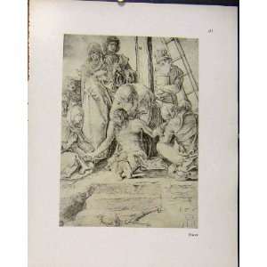  German Drawings Ill Man Being Healed Religious Print