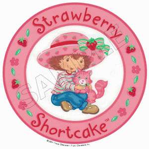 Strawberry Shortcake with Cat Edible Cake Topper Image  