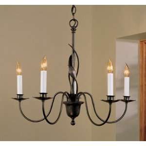  Chand 5arm, Forged Leaf Chandelier By Hubbardton Forge 