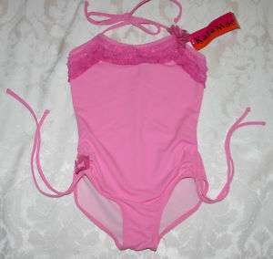 Kate Mack South Pacific Pink Ruffle 1 Pc Swimsuit NWT 8  