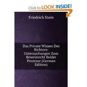   Beweisrecht Beider Prozesse (German Edition) Friedrich Stein Books
