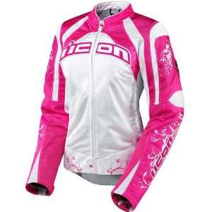  ICON CONTRA SPEED QUEEN WOMENS TEXTILE JACKET PINK XS 