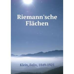 Riemannsche FlÃ¤chen Felix, 1849 1925 Klein Books