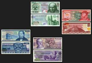 Mexico Set #4 P 63,64,73,74 Unc Banknotes South America  