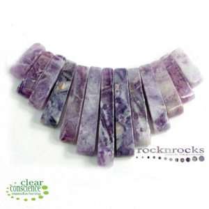  NATURAL CHAROITE 13 PC CLEOPATRA GEMSTONE FAN SET Office 