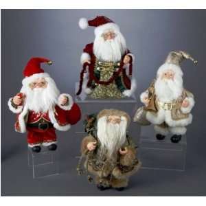   Edition Santas *4 Assorted Roly Poly Santa* Table Pieces for Christmas