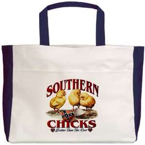  Beach Tote Navy Rebel Flag Southern Chicks Better Than the 