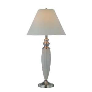 Lite Source LS 21074IVY Addison Table Lamp, Polished Steel And Ivory 