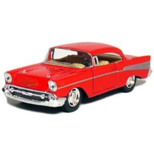  5 1957 Chevy Bel Air Coupe 140 Scale (Red) Toys & Games